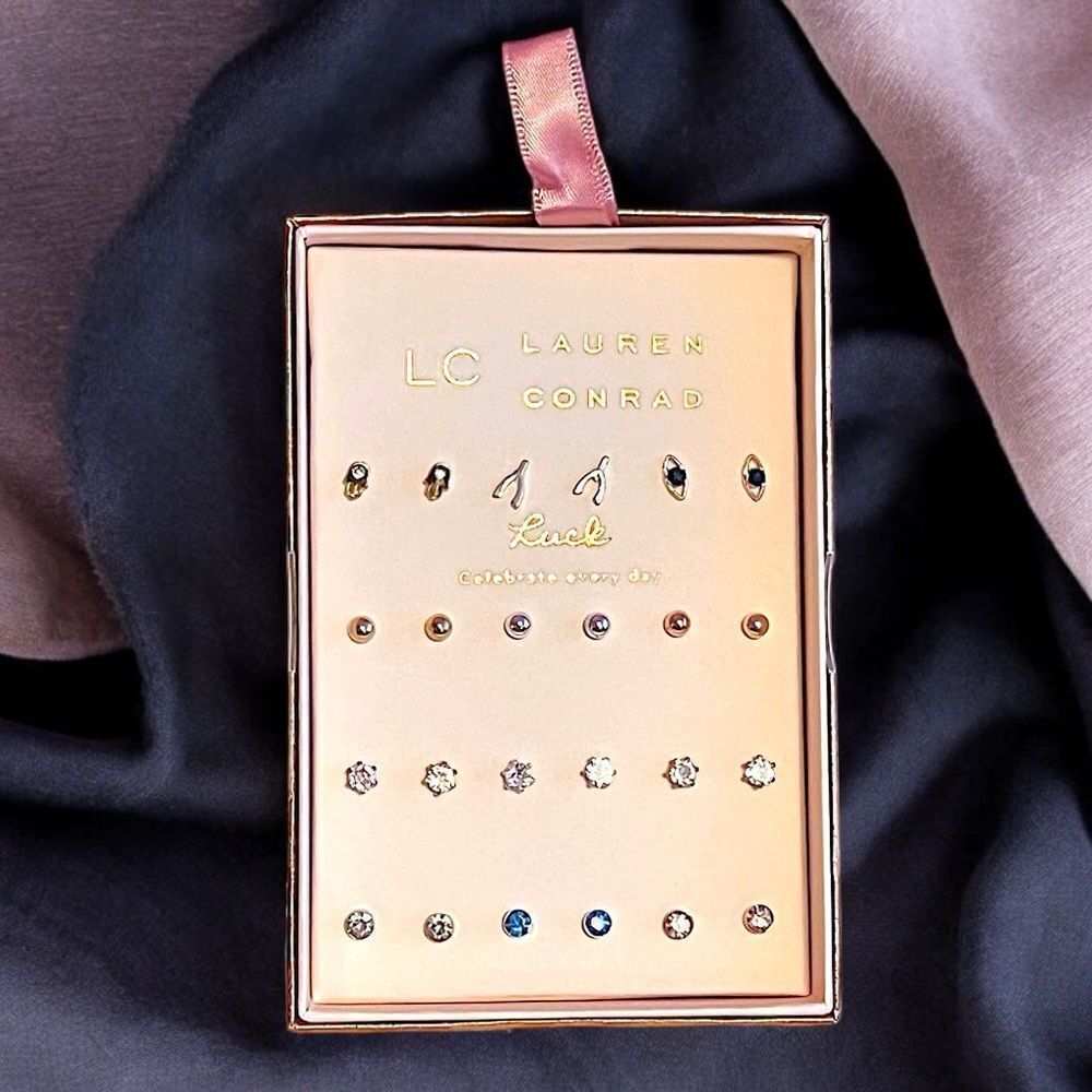 LC Lauren Conrad Luck Set Of 12 Stud Earrings NWT